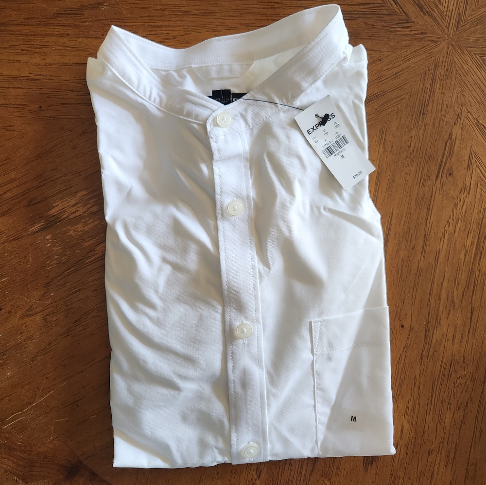 Express Men's Mandarin Collar Button Down
